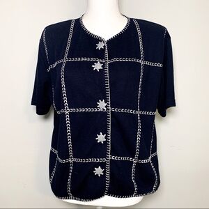 Vintage Teddi short sleeve button front top